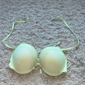 Victoria's Secret yellow/neon green bikini top excellent condition size 36 DD ￼